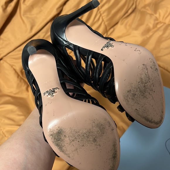 Prada Black Leather Gladiator Sandals 38.5 - Picture 10 of 10